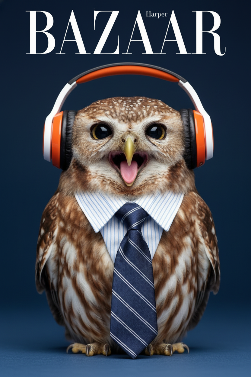 时尚猫头鹰杂志封面